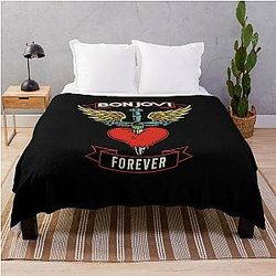 Bon Jovi Forever Tour Fan Art Throw Blanket