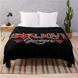 Vintage Bon Jovi Queen Edition Throw Blanket