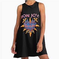 Bon Jovi Keep the Faith Flaming Heart A-Line Dress
