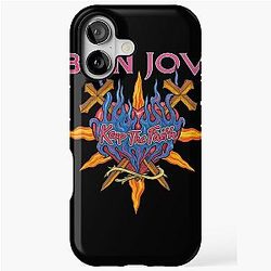 Bon Jovi Keep the Faith Flaming Heart Design Case