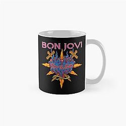 Bon Jovi Keep the Faith Flaming Heart Design Classic Mug
