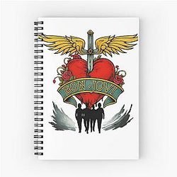 Bon Jovi Winged Heart and Roses Notebook