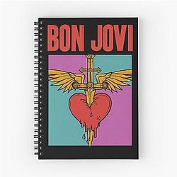 Distressed Bon Jovi Spiral Notebook