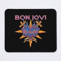Bon Jovi Keep the Faith Flaming Heart Mouse Pad