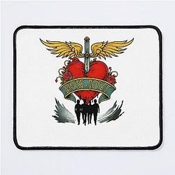 Bon Jovi Winged Heart and Roses Mouse Pad