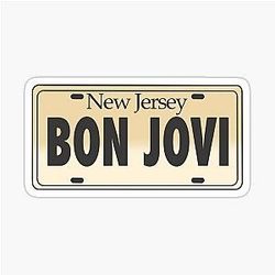 Bon Jovi New Jersey License Plate Sticker
