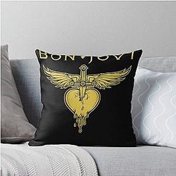 Bon Jovi Winged Heart Logo Throw Pillow