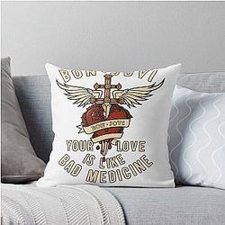 Bad Medicine Bon Jovi Throw Pillow