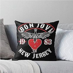 New Jersey Bon Jovi Throw Pillow