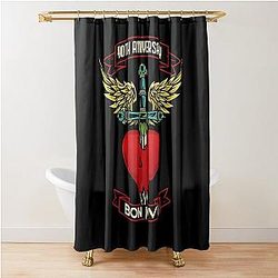 Bon Jovi Heart Dagger 40th Anniversary Tribute Shower Curtain