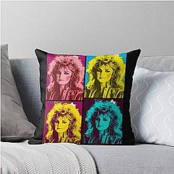 Bonnie Tyler Retro Art Throw Pillow