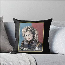 Vintage Retro Memorial Bonnie Tyler Throw Pillow