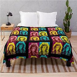 Bonnie Tyler Retro Art Throw Blanket