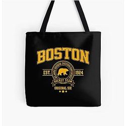 Art Boston Bruins All Over Print Tote Bag