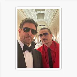 Pedro Pascal Bradley Cooper Graphic Sticker