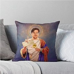 Saint Brendan of Fraser Brendan Fraser Original Religious Painting Throw Pillow