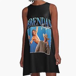 Brendan Fraser Retro Gift Fan The Mummy A line Dress