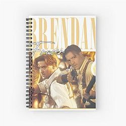 Brendan Fraser Retro Fanart Adventure Hero Rick O Connell Design Spiral Notebook