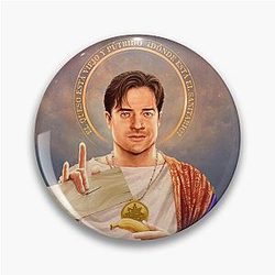 Saint Brendan of Fraser, Brendan Fraser Original religious painting pin