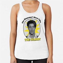 Brendan Fraser The Mummy- More Like The Dad Vanilla Racerback Tank