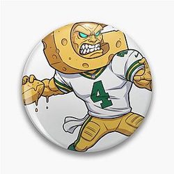 Green Bay Packers Angry QB Brett Favre Furious NFL Art Pin