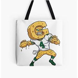 Green Bay Packers Brett Favre Furious NFL Art Tote Bag