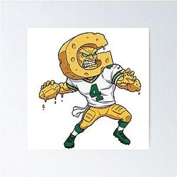 Green Bay Packers Brett Favre Angry NFL Art Poster
