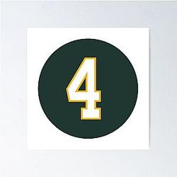 Brett Favre Number 4 Jersey Green Bay Packers Poster