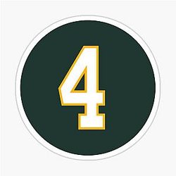 Brett Favre Number 4 Jersey Green Bay Packers Sticker