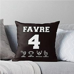 Brett Favre Career Stats Throw Pillow