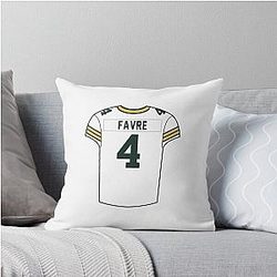 Brett Favre Away Jersey Throw Pillow