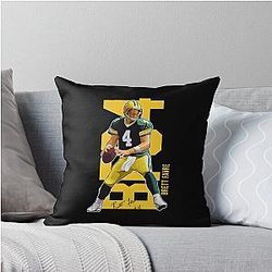 Brett Favre Throwing Ready To Pass Throw Pillow
