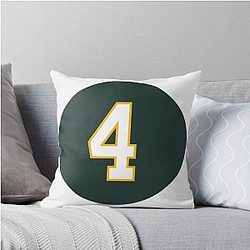 Brett Favre Number 4 Jersey Green Bay Packers Throw Pillow