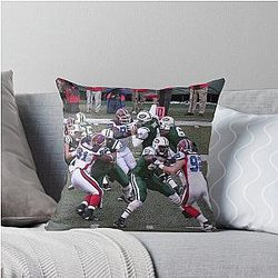 Brett Favre Trying to Get a Pass Off Throw Pillow