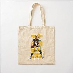 Brett Favre Ready To Pass Cotton Tote Bag