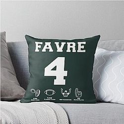 Brett Favre Career Stats Throw Pillow
