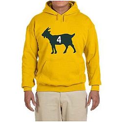 Gold Green Bay Brett Favre Hooded Sweatshirt