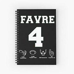 Brett Favre Career Stats Spiral Notebook