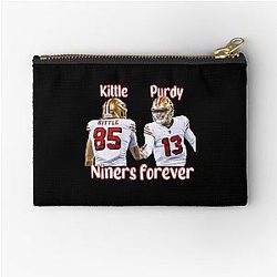 Brock Purdy and George Kittle Celebration Niners Forever Zipper Pouch