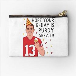 Brock Purdy Wishes You a Purdy Great Birthday Zipper Pouch