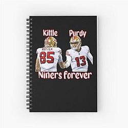 Brock Purdy George Kittle Celebration Niners Forever Spiral Notebook