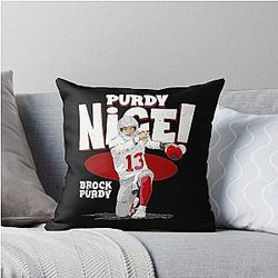 Brock Purdy Nice Throw Pillow