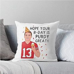 Brock Purdy, Hope Your Birthday is Great Throw Pillow