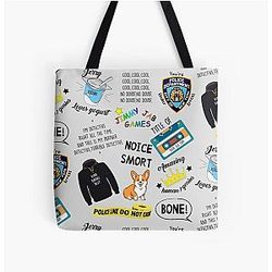 Nine Doodle All Over Print Tote Bag