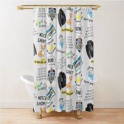 Nine Doodle Shower Curtain