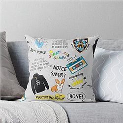 Nine Doodle Throw Pillow