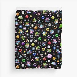 Bubble Bobble Black Duvet Cover