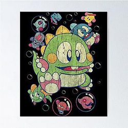 Bubble Bobble Vintage Action Poster