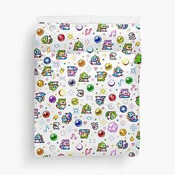 Bubble Bobble White Duvet Cover