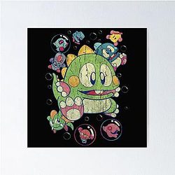 Bubble Bobble Vintage Action Poster